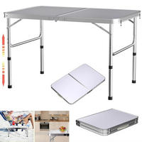 KLAPPTISCH Aluminium Faltbar Höhenverstellbar 90x60 cm - Silberfarben, Metall (90/60/67cm) - Coonoor