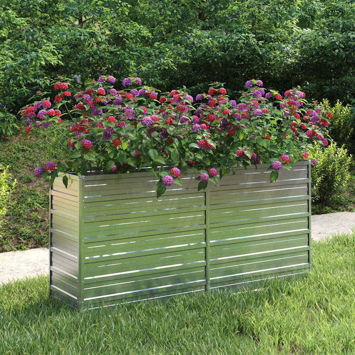 GARTEN-HOCHBEET 160x40x77 cm Verzinkter Stahl Silber - Silberfarben, Metall (160/77/40cm)