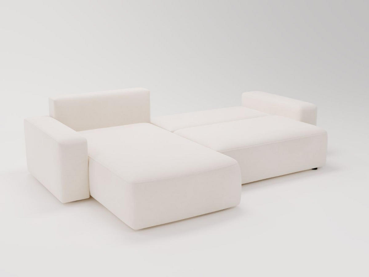 ECKSOFA Tazones Creme Links - Creme, Holz/Kunststoff (250/165cm) - Graingold