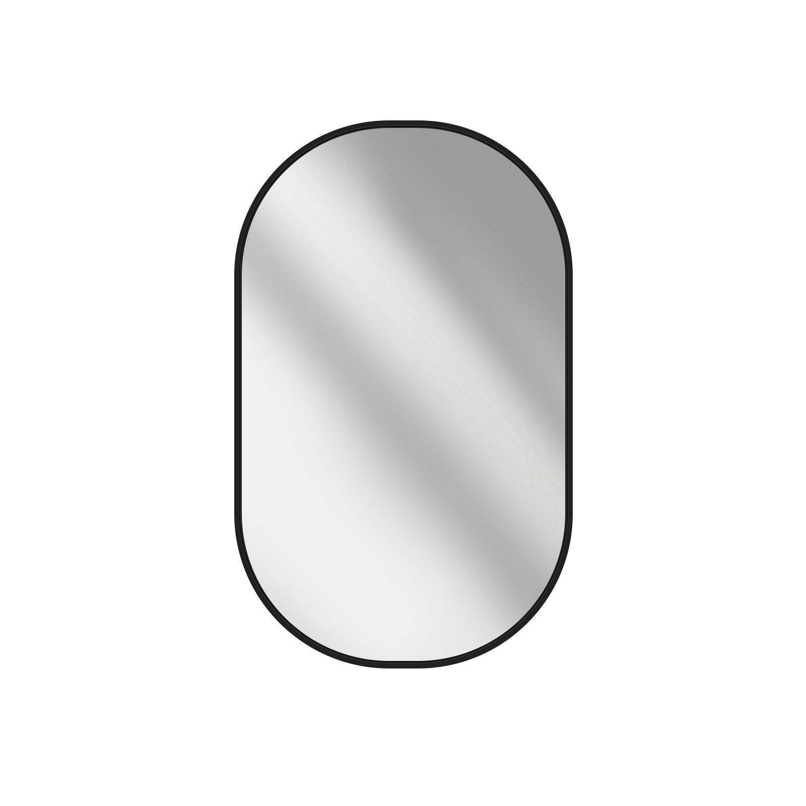 WANDSPIEGEL Umweltfreundlicher Glasspiegel Ovale Schwarz 70/50/2 cm - Schwarz, Glas/Metall (50/70/2cm) - EMKE