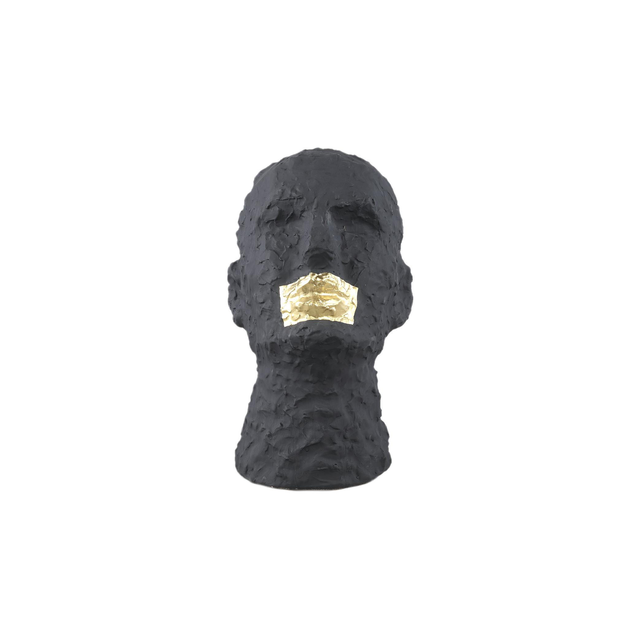 SKULPTUR Bertrand Schwarz 27/20/33.5cm - Schwarz, Keramik (20/33.5/27cm) - PTMD Collection