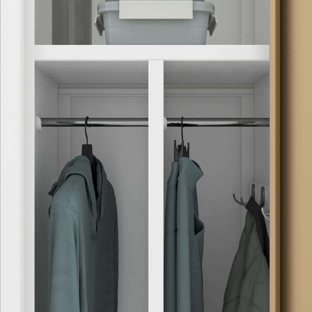 PERSONALSCHRANK KACPER 180x80x50 cm - Nussbaumfarben/Weiß, Metall (80/180/50cm) - Jan Nowak