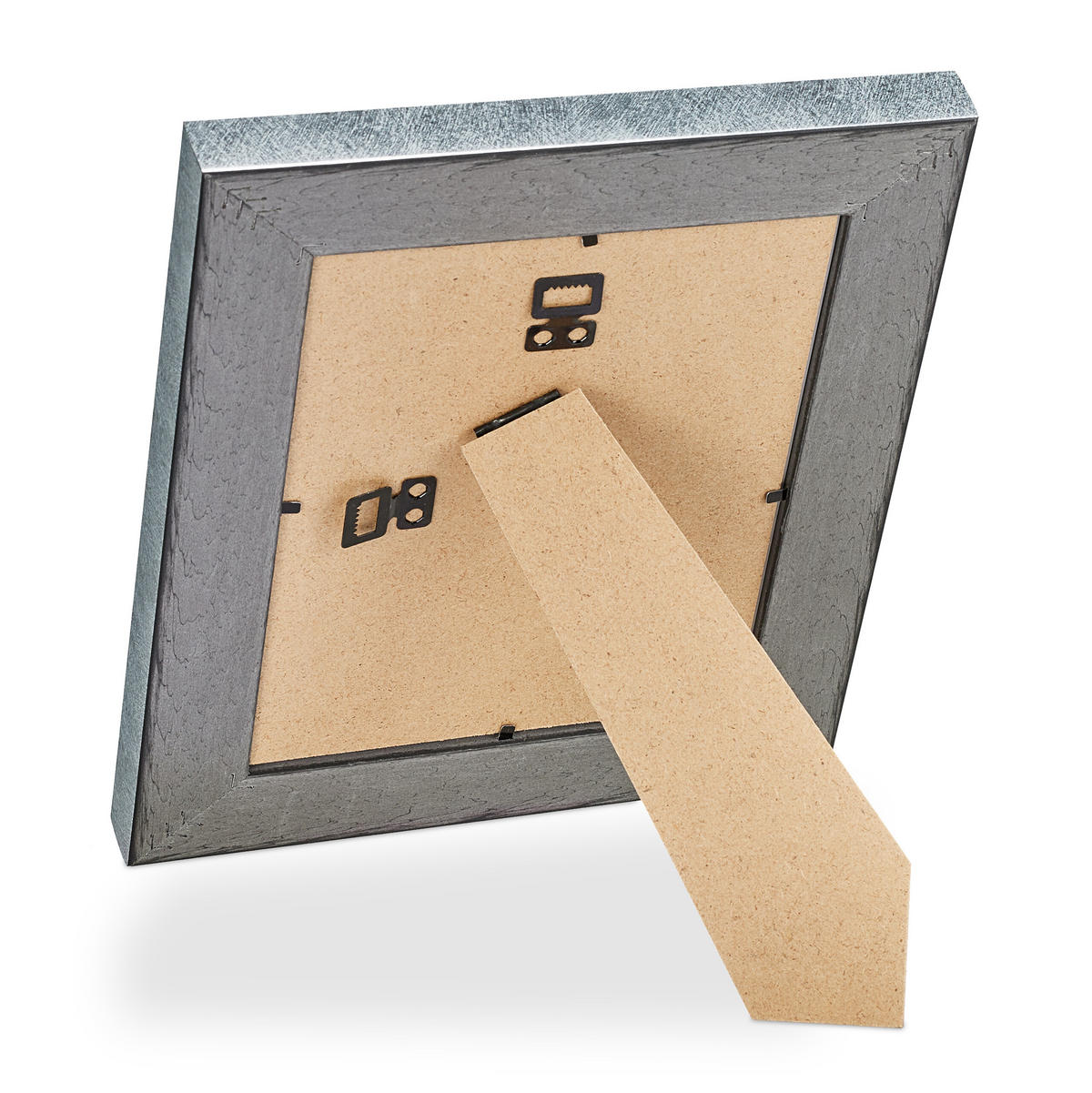 2XBILDERRAHMEN - Silberfarben, Glas/Kunststoff (21.5/26.5/2cm) - Relaxdays