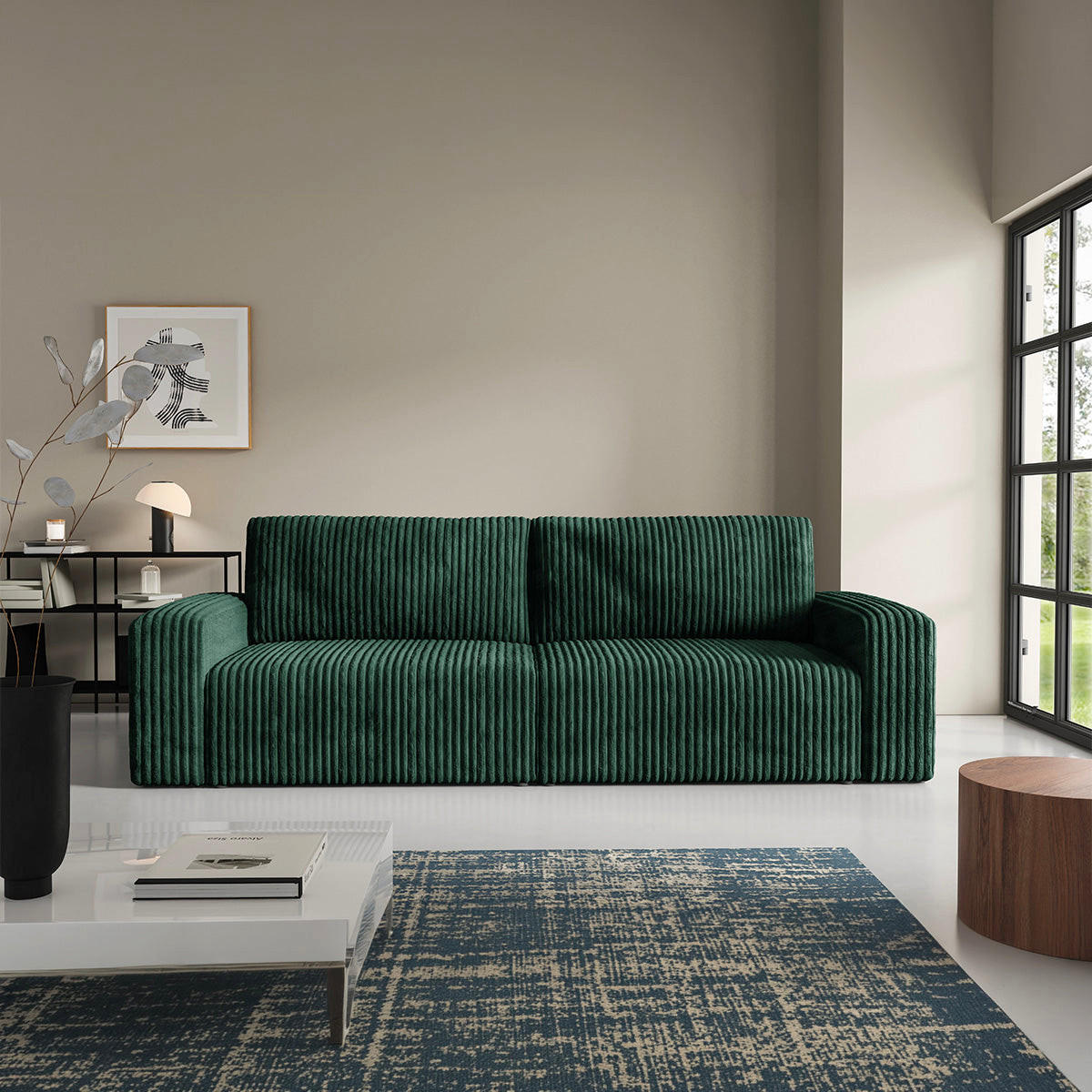 SOFA Angela 3 Sitzplätze Tannengrün - Grün, Holz (252/86/105cm) - Petits-meubles