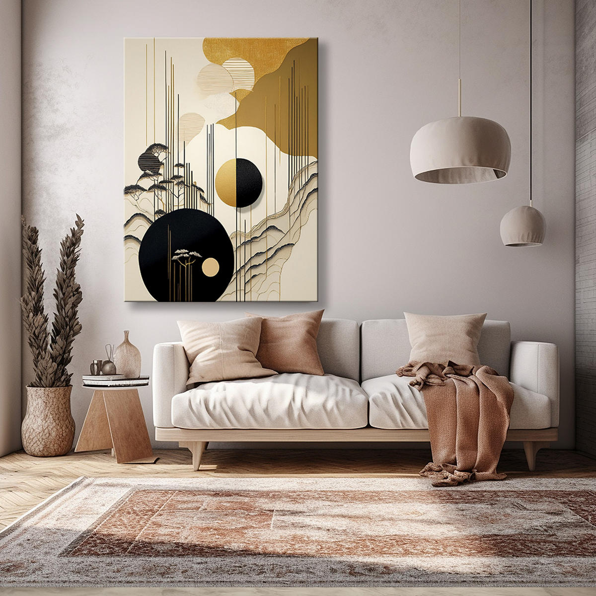 WANDBILD abstraktion glamour beige - Beige, Textil (40/60cm) - Feeby