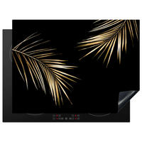 HERDABDECKPLATTE Blätter - Pflanzen - Gold - Schwarz - Luxus 70x52 cm - Goldfarben, Kunststoff (70/0.2/52cm) - MuchoWow