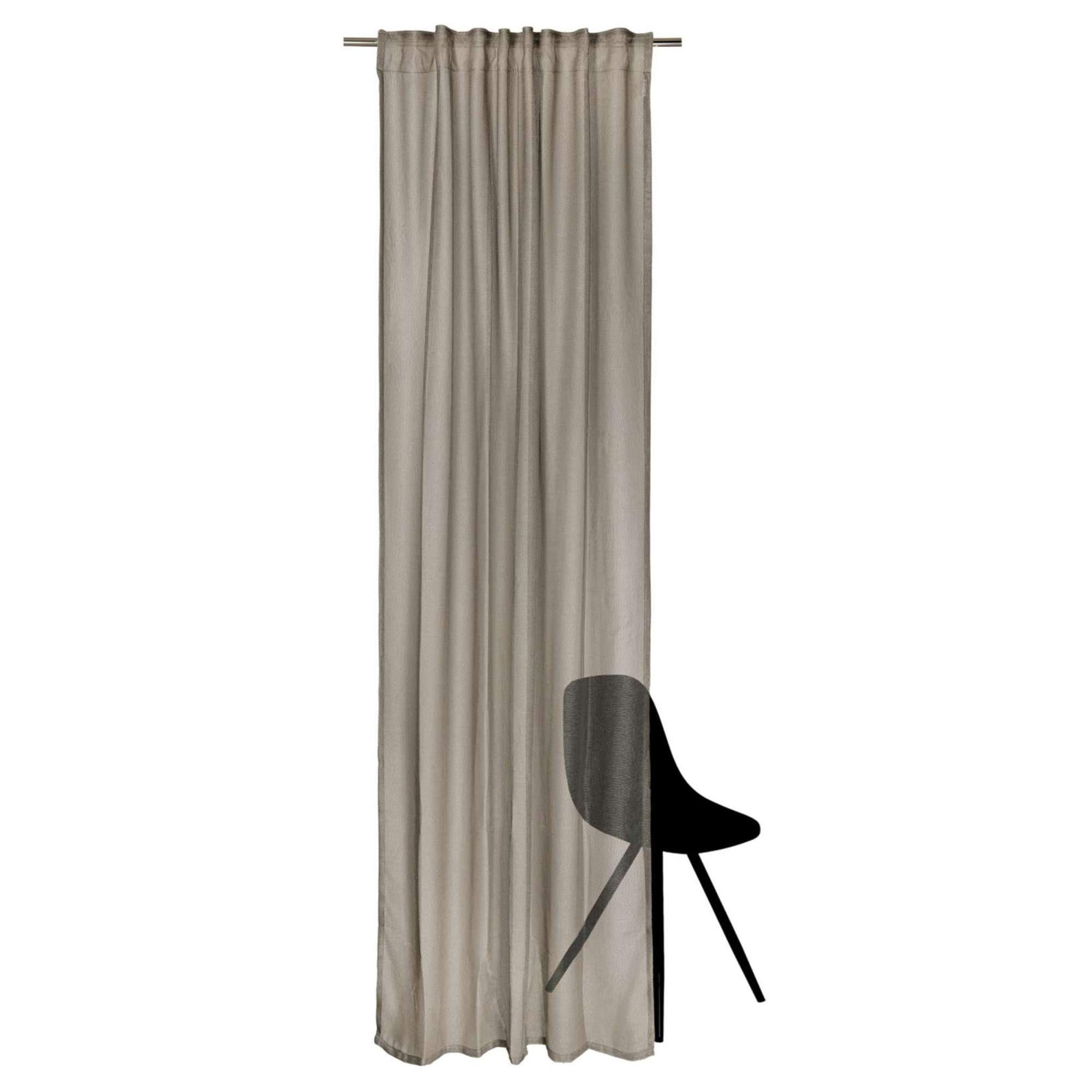 TRANSPARENTER SCHLAUFENVORHANG BEVERLY - Grau, Textil (130/1/250cm) - Esprit