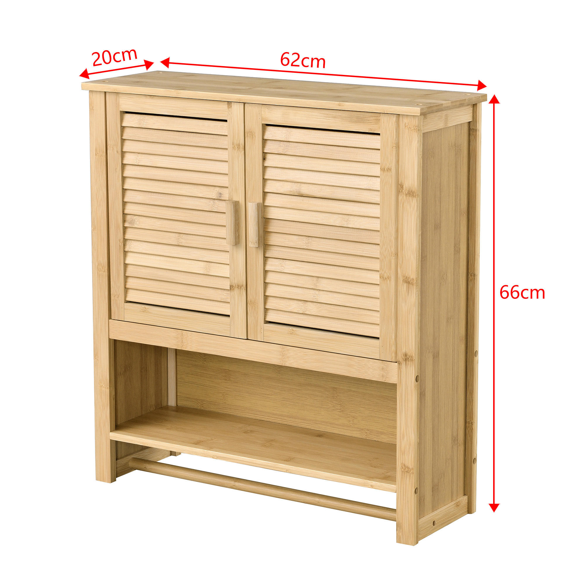 HÄNGESCHRANK Tyresö - Naturfarben, Holz (62/66/20cm) - [en.casa]