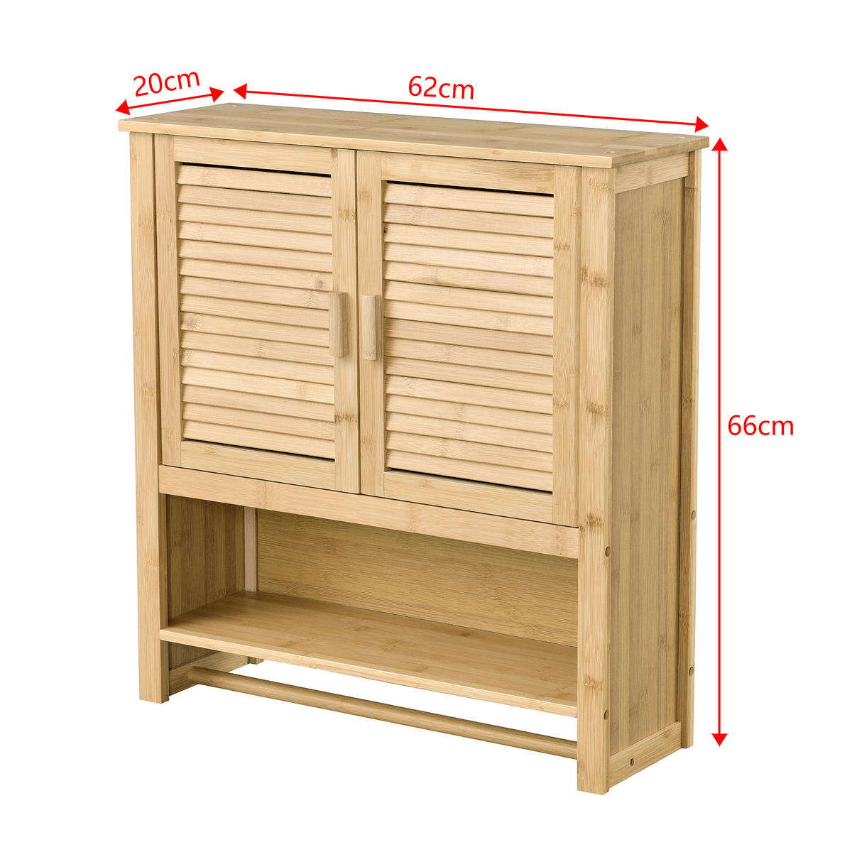HÄNGESCHRANK Tyresö - Naturfarben, Holz (62/66/20cm) - [en.casa]