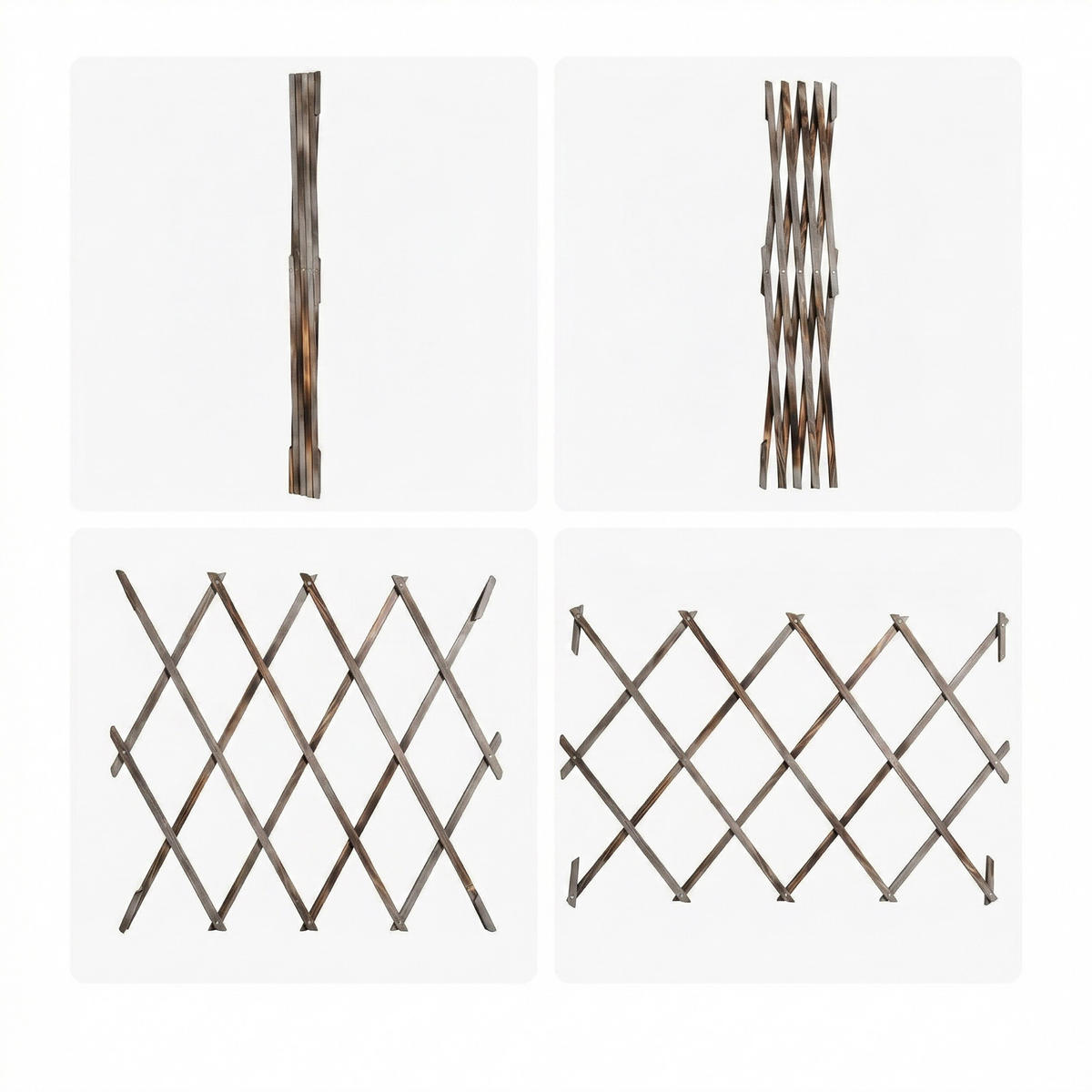 3XRANKGITTER - Braun, Holz (120/180/1.5cm) - Relaxdays