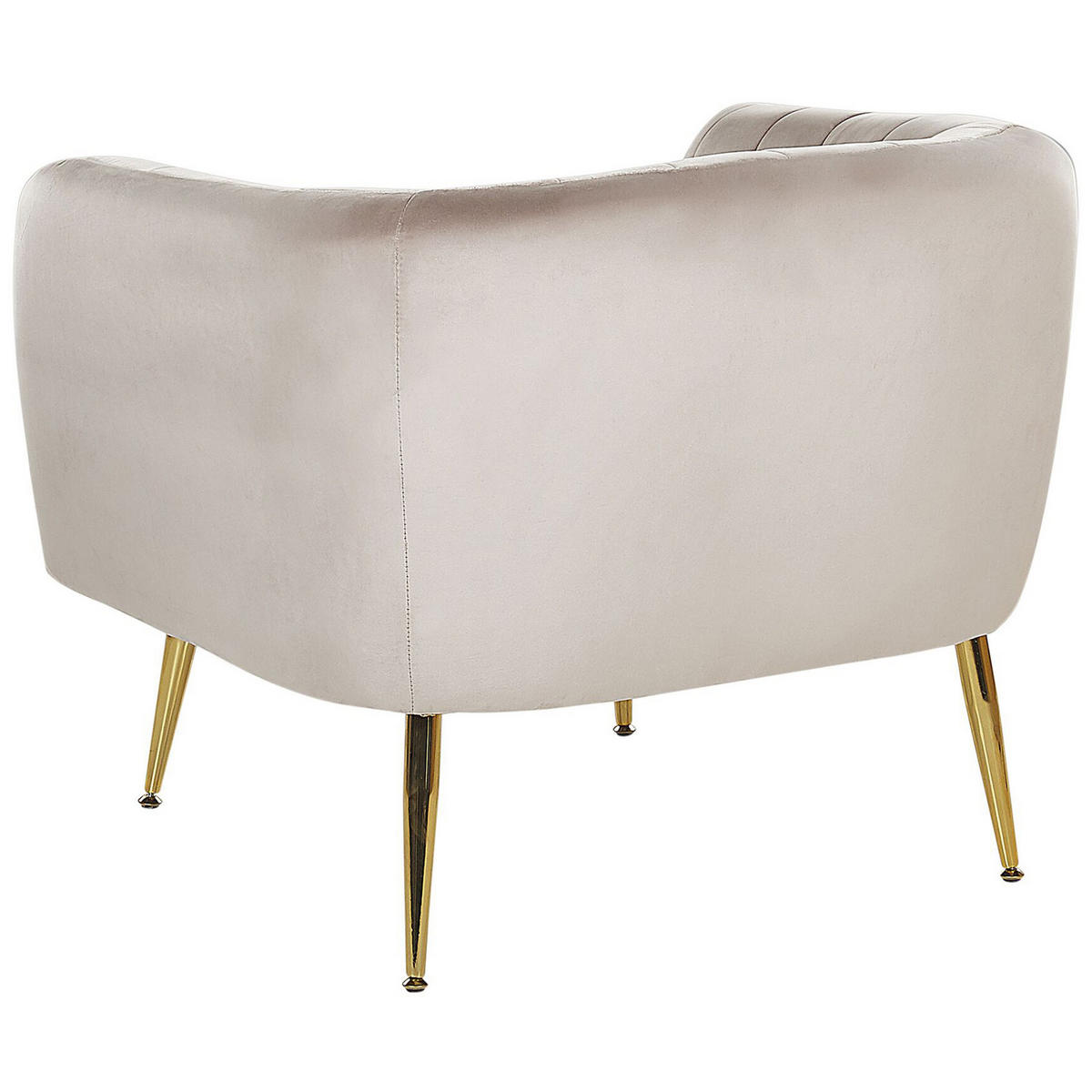 SESSEL Samtstoff Beige Laconia - Beige, Textil/Metall (85/72/62cm) - Beliani