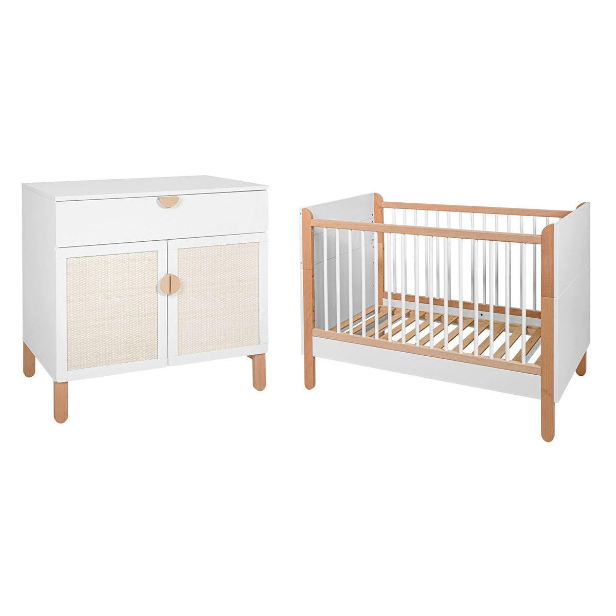 IZBA PRE BÁBÄTKO 2-dielny Laurie Biela a drevo - biela, kompozitné drevo (123.5/90/64cm) - Petits-meubles