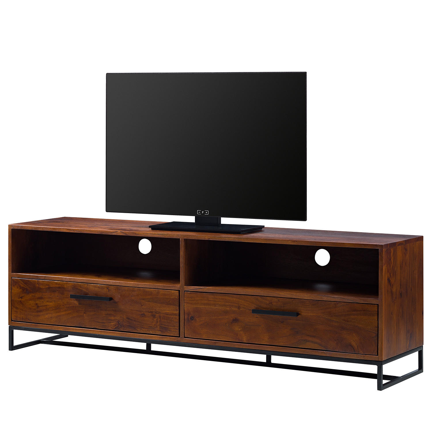 TV-LOWBOARD - Akazie massiv / Eisen, Breite 160 cm - Akaziefarben, Holz (160/50/40cm) - home24