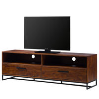 TV-LOWBOARD - Akazie massiv / Eisen, Breite 160 cm - Akaziefarben, Holz (160/50/40cm) - home24