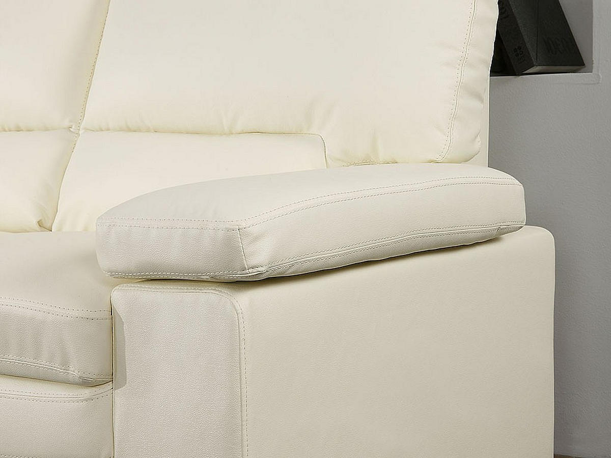 SOFA - 2 Personen - leder - elfenbeinfarben Mimas - Weiß, Leder (162/97/89cm) - Vente-Unique