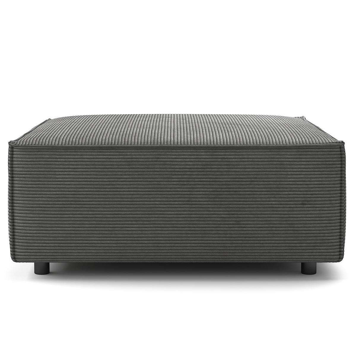 POLSTERHOCKER - Quadratisch - Anthrazit/Schwarz, Kunststoff/Textil (98/40/97cm) - home24