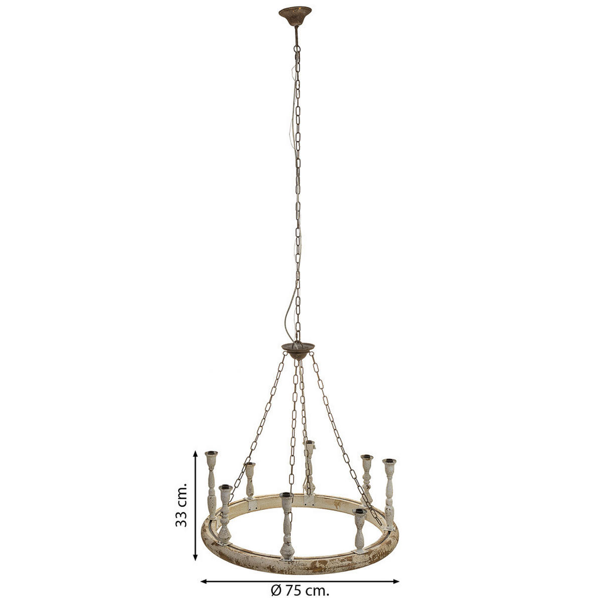 LAMPE aus Holz und Metall mit antikem Finish - Weiß, Holz (75/75/33cm) - Wanderlust