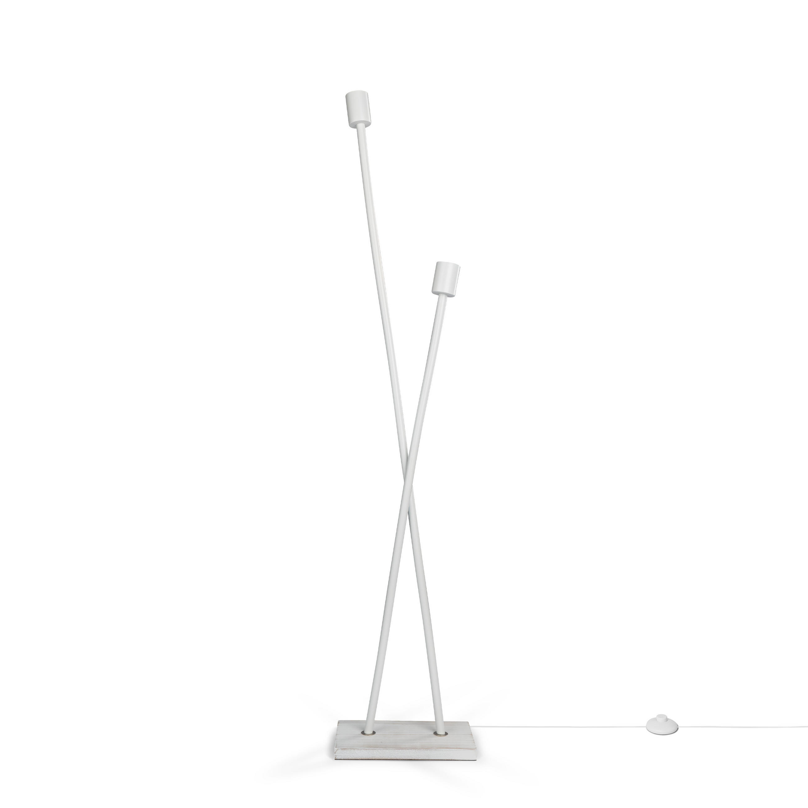 STEHLEUCHTE Iks Fl - Weiß, Metall (26/15/127cm) - Paco Home