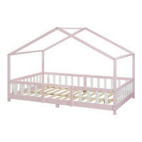 HAUSBETT Treviolo - Hellrosa/Weiß, Holz (120/200cm) - [en.casa]