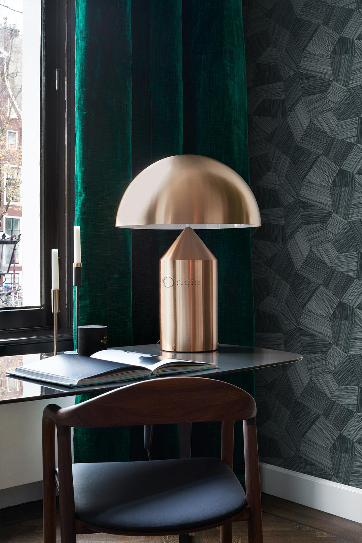 TAPETE 3D-Muster 53 cm x 10.05 m - Schwarz, Papier (53/1000cm) - Origin Wallcoverings
