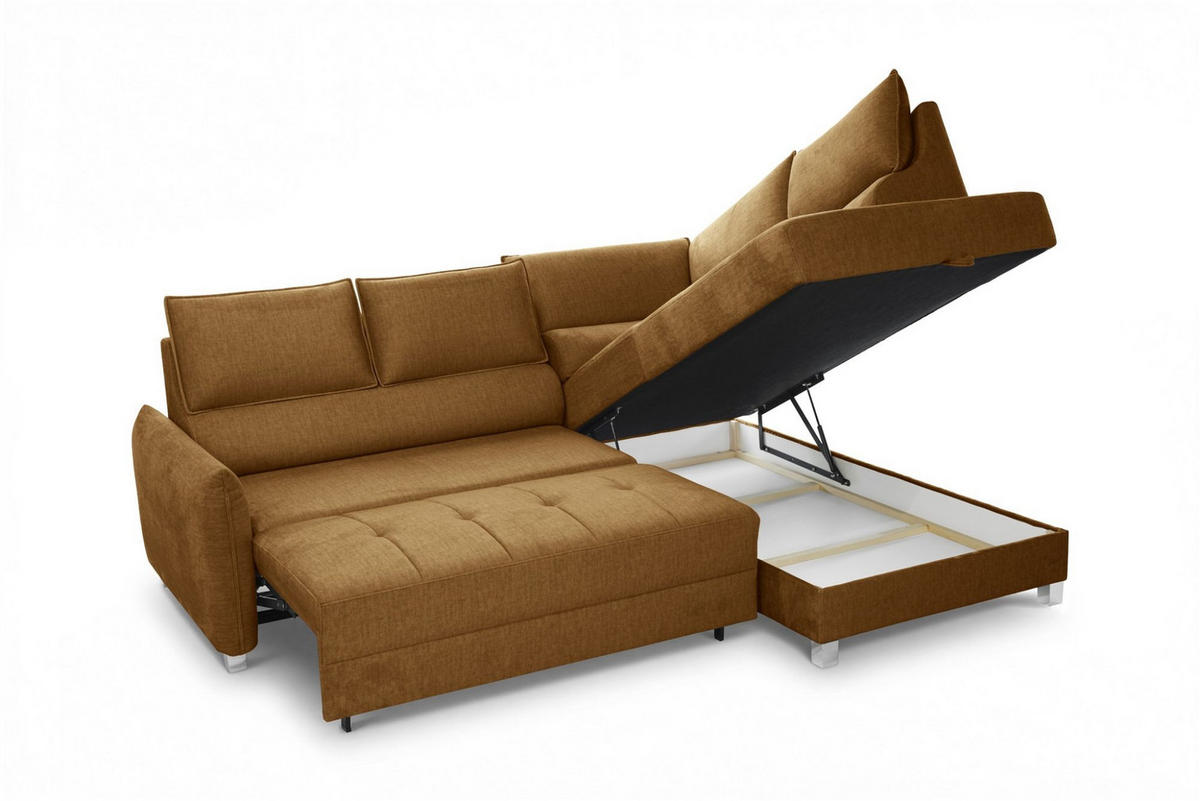 ECKSOFA Marno In Chill Me - Honig, Holzwerkstoff/Textil (260/200cm) - Fun Möbel