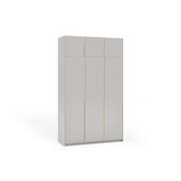 DREHTÜRENSCHRANK Apollonia I ohne Spiegel 150x204cm 3-türig, kaschmir, goldene Griffe - Kaschmir/Goldfarben, Kunststoff (58/250/150cm) - Margaret Hadas24