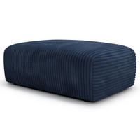 POLSTERHOCKER - Cord - Blau/Schwarz, Kunststoff/Textil (110/40/72cm) - home24