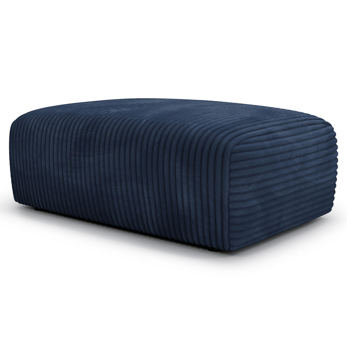 POLSTERHOCKER - Cord - Blau/Schwarz, Kunststoff/Textil (110/40/72cm) - home24