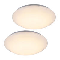 LED DECKENLEUCHTE Deborah Metall Weiß 2er Set - Weiß, Metall (34.5/34.5/9cm) - Globo Lighting