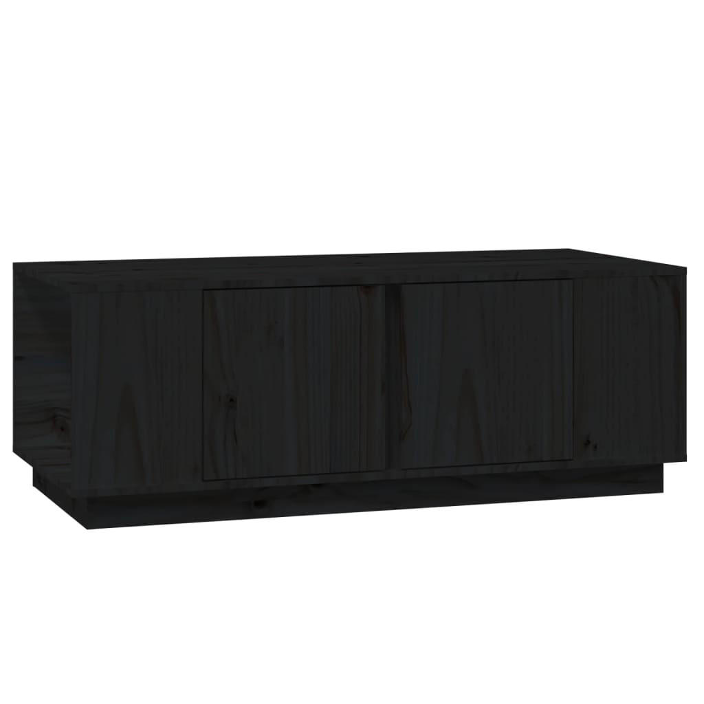 COUCHTISCH Schwarz 110x50x40 cm Massivholz Kiefer - Schwarz, Holz (110/50/40cm) - furnicato