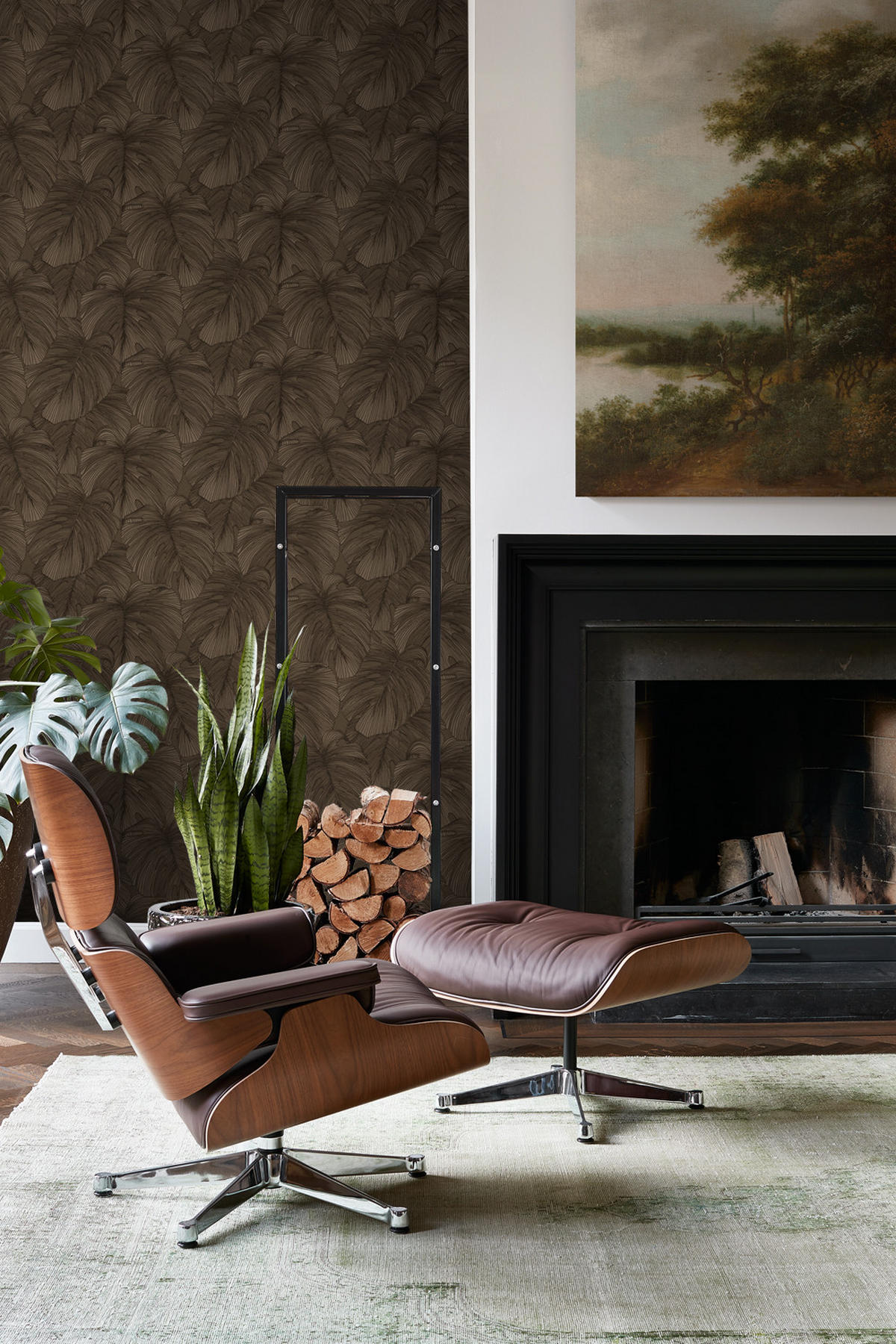TAPETE 3D Muster Blätter 50 x 900 cm - Braun, Papier (50/900cm) - Origin Wallcoverings