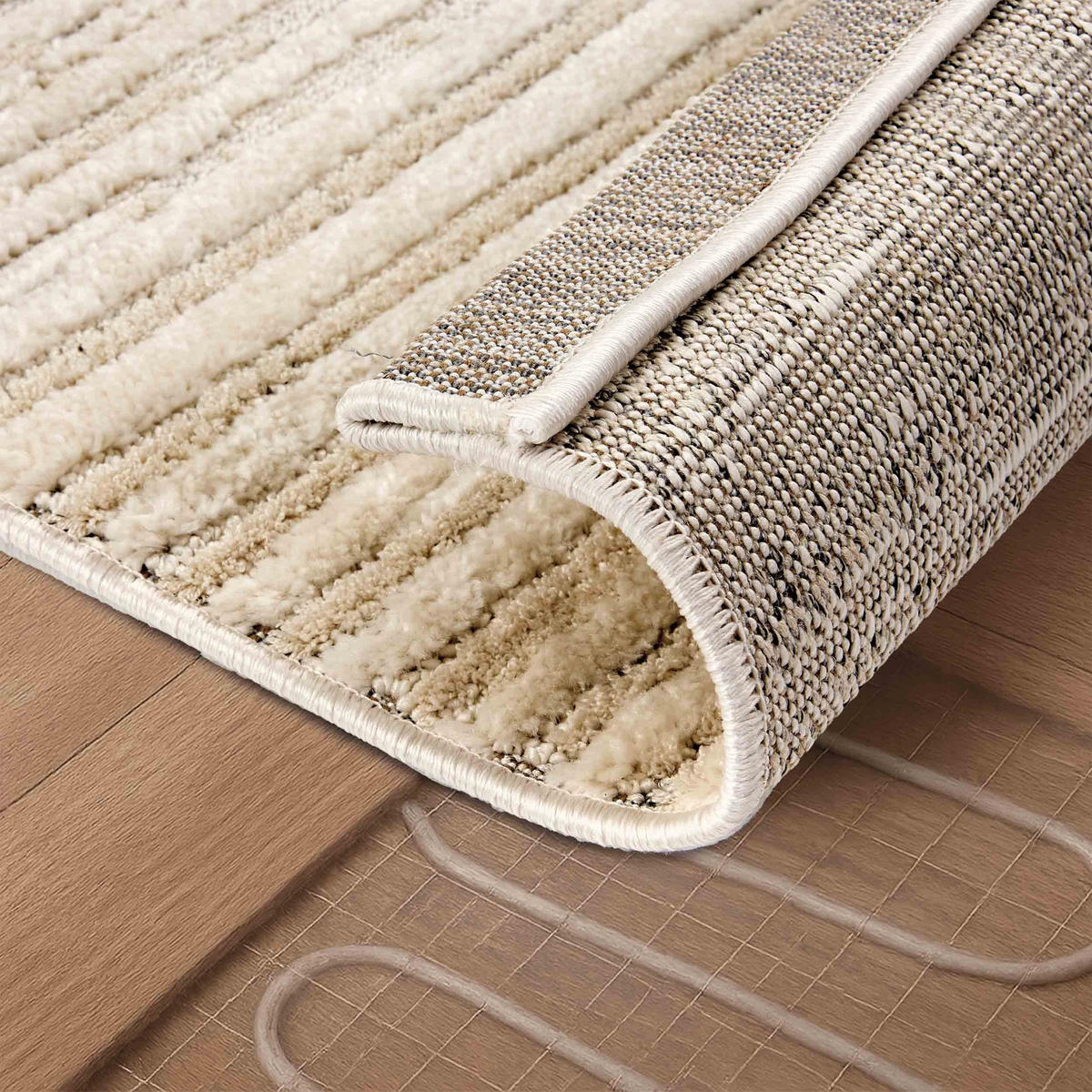 KURZFLORTEPPICH LOU - Beige, Textil (160/230cm) - Astra