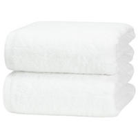 BADETUCH, 2er-Set, 100x150 cm, 100% Baumwolle, Weiß - Weiß, Textil (100/150cm) - Zollner