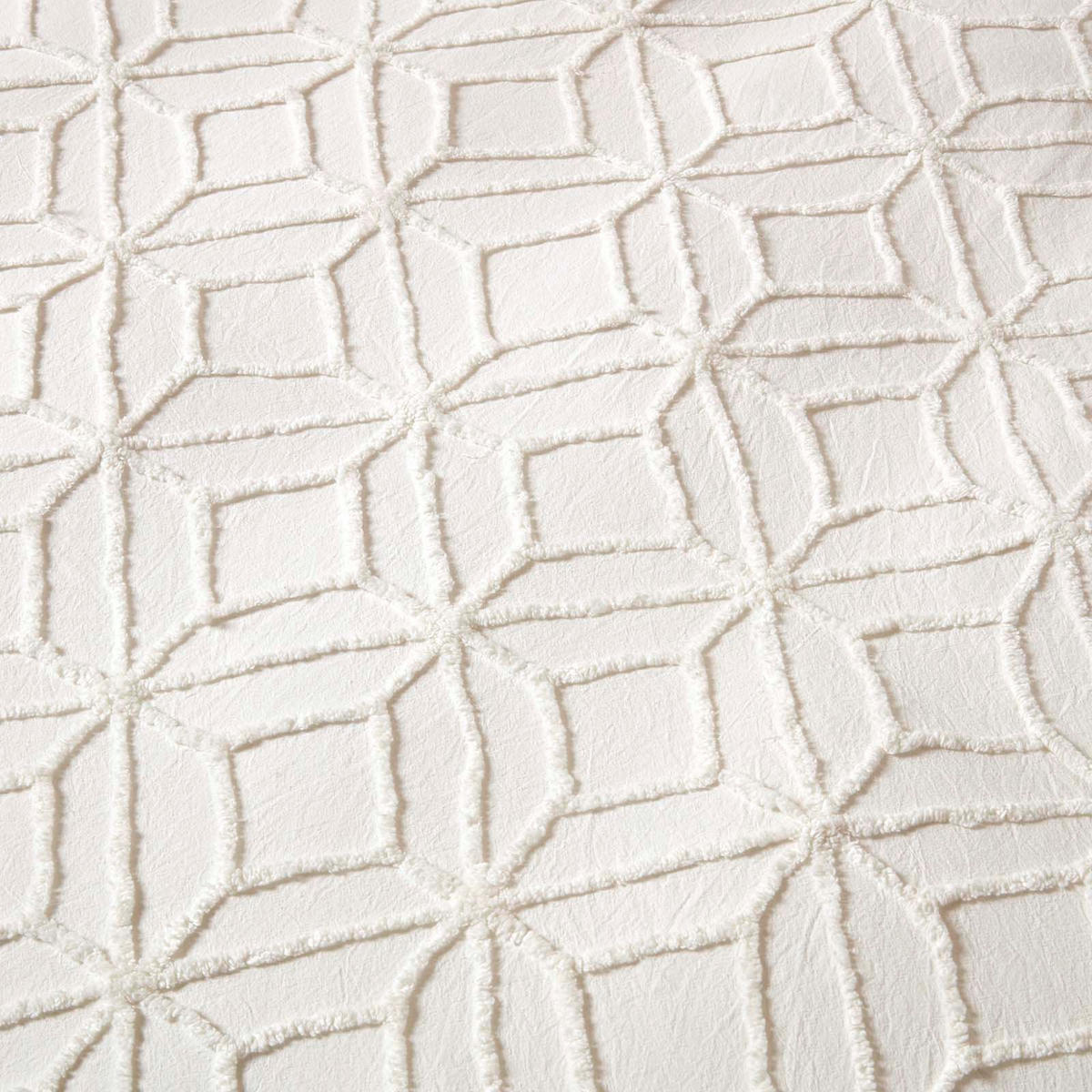 BETTWÄSCHE Perkal getuftet - Weiß, Textil (200/200cm) - Homescapes