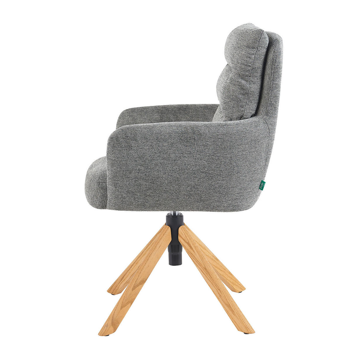 BÜROSTUHL Mika-Tesa - Honigeiche/Grau, Eichenholz/Holz (59/95/66cm) - DUBI Möbel