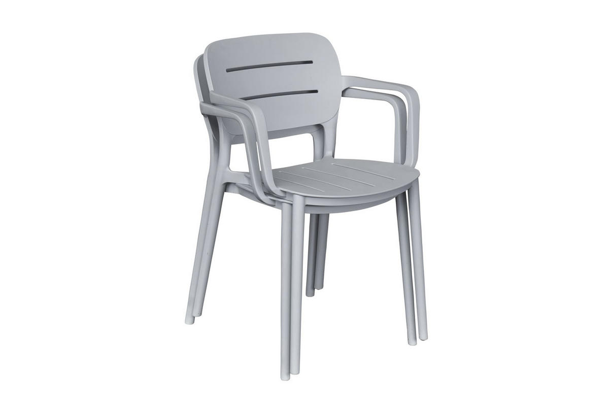 STAPELSTUHL Utah 56x53x79 cm, Kunststoff, Grau - Grau, Kunststoff (53/79/56cm) - dasmöbelwerk