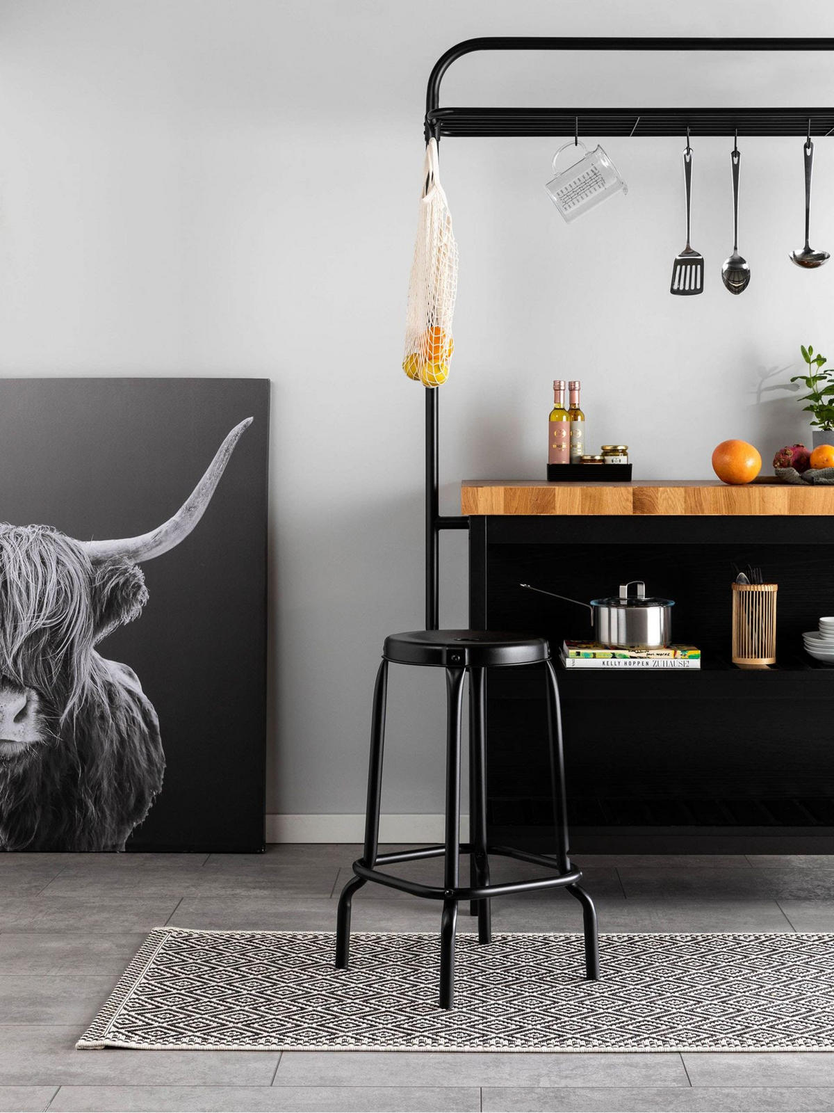 OUTDOORLÄUFER Cleo Weiß/Schwarz 80x240 cm - Schwarz/Weiß, Kunststoff (80/1cm) - KUNSTLOFT