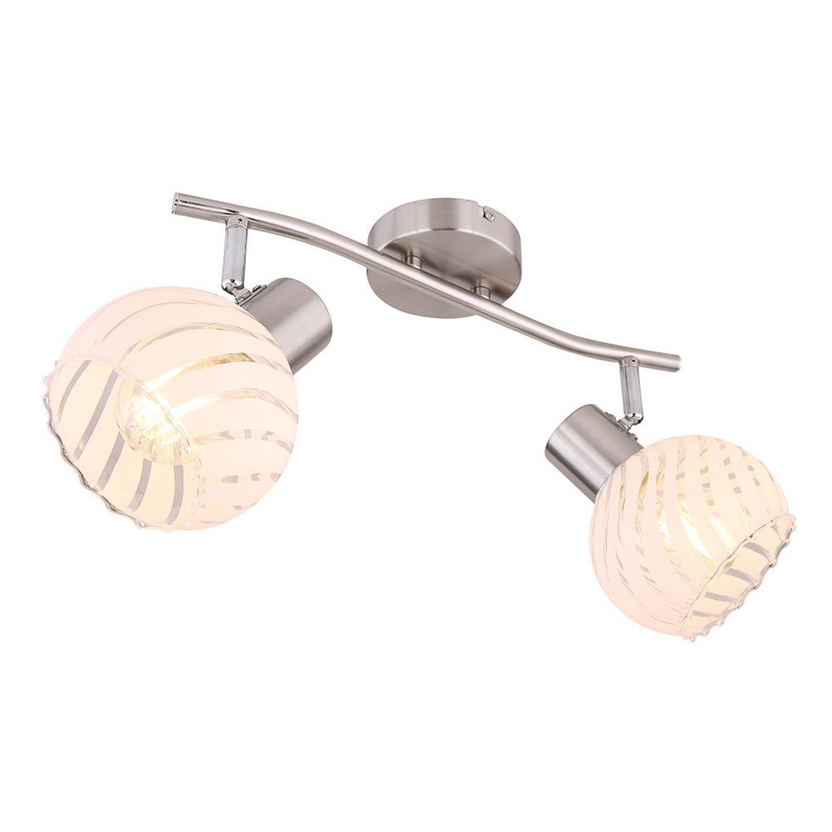 DECKENLEUCHTE Chrom Silber - Silberfarben, Glas (36/19/19.2cm) - Globo Lighting