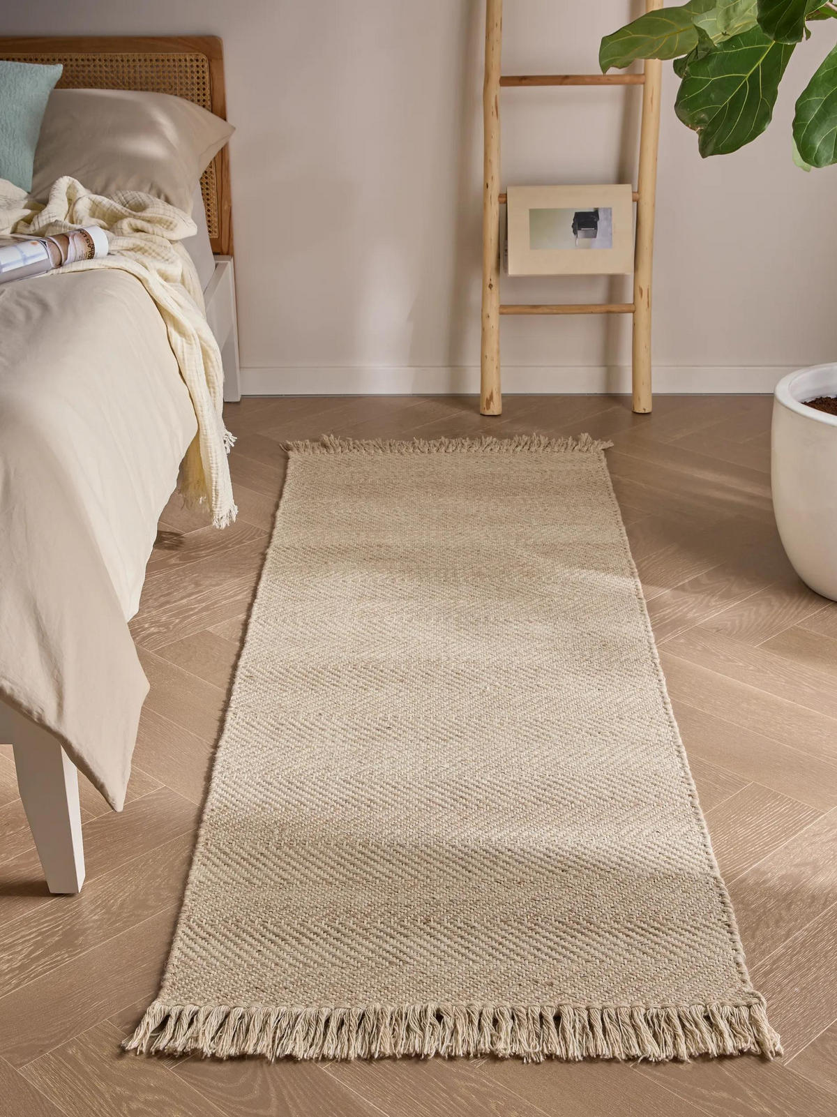 VLNENÝ behúň Lars Béžová 70x200 cm - béžová, textil/prírodné materiály (70/200cm) - benuta Pure