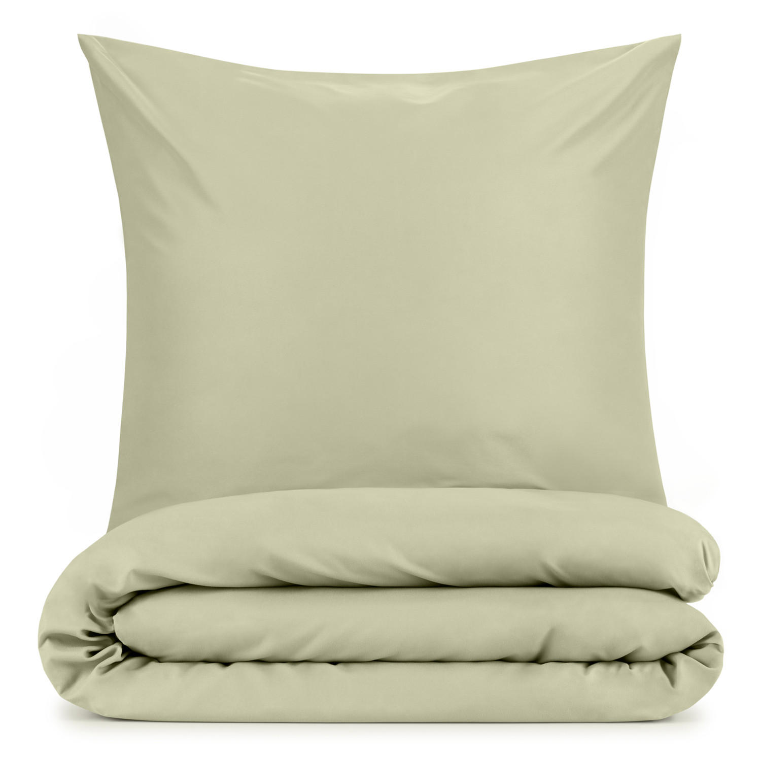 BETTWÄSCHE 3-teilig, 155/200 cm & 2x 80/80 cm, Olivgrün - Olivgrün, Textil (155/200cm) - Blumtal