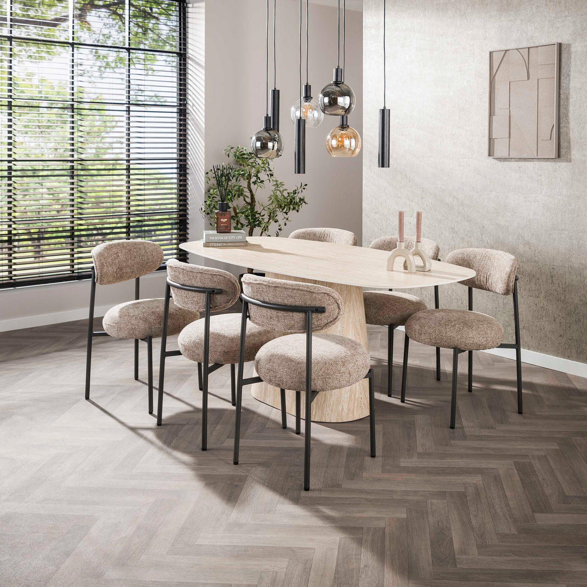 ESSTISCH Centro - Beige - 90/180/76 cm - Beige, Keramik (90/180/76cm) - Hoyz Collection