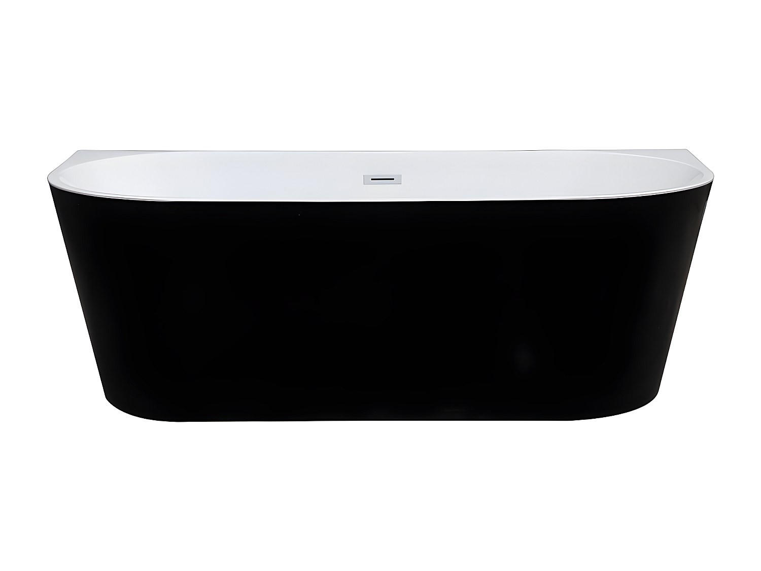 VORWANDBADEWANNE - 1 Person - Acryl - Schwarz - Schwarz, Kunststoff (170/58/75cm) - Vente-Unique