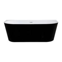 VORWANDBADEWANNE - 1 Person - Acryl - Schwarz - Schwarz, Kunststoff (170/58/75cm) - Vente-Unique