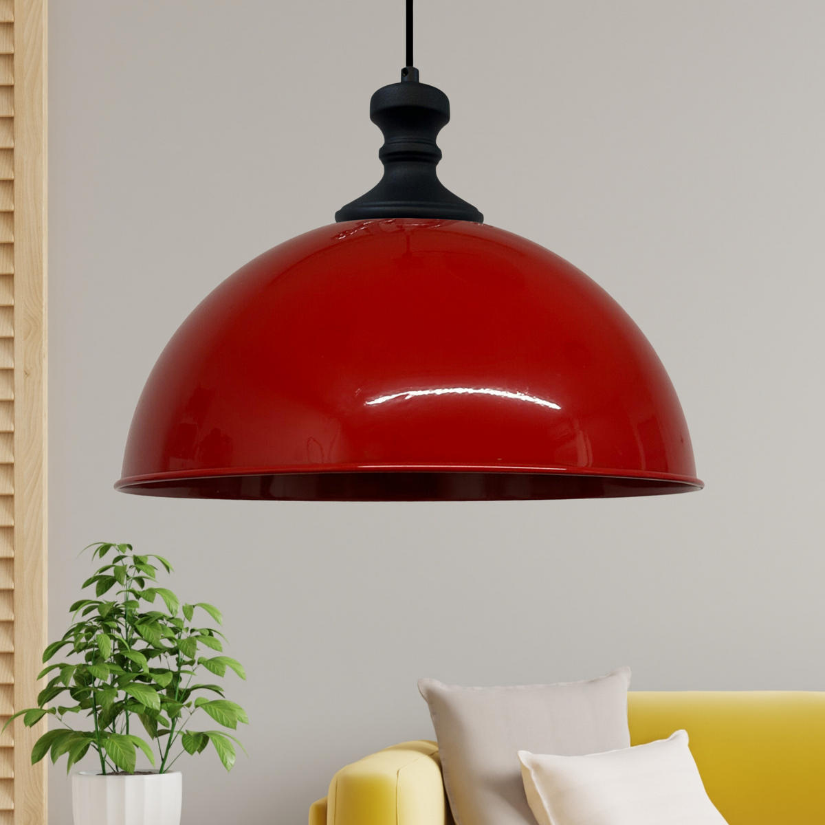 PENDELLEUCHTE Lipeo 40/23 - Rot/Silberfarben, Metall (40/23cm) - Bamyum