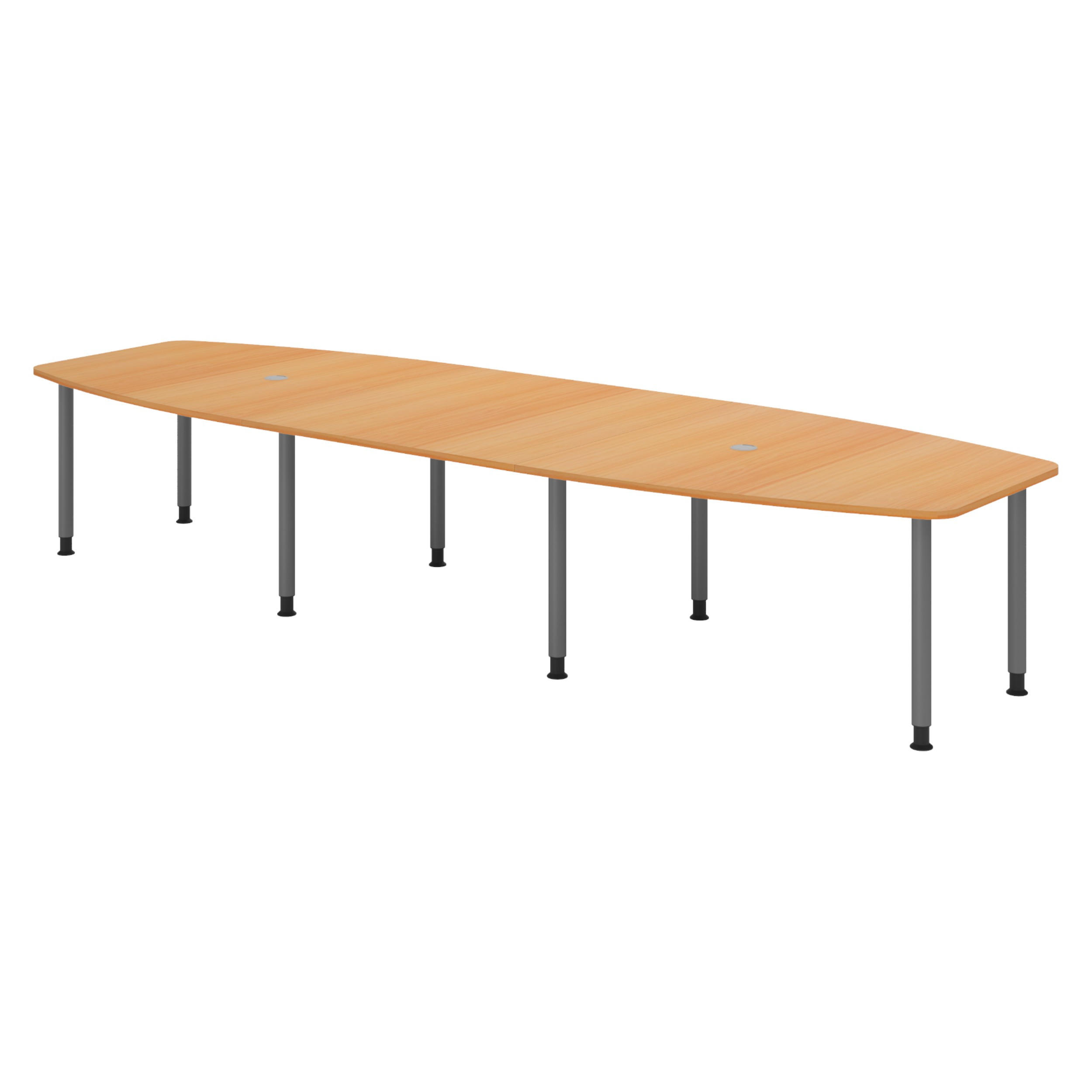 KONFERENZTISCH groß KT40 130/400/74 cm in Buchefarben/Füße in Graphitfarben - Buchefarben/Graphitfarben, Holzwerkstoff (130/400/74cm) - bümö