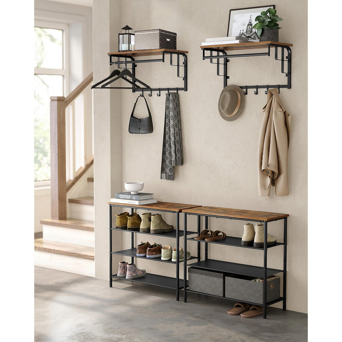 WANDGARDEROBE Libreville - Braun, Metall (66/27/30cm) - Hansiro