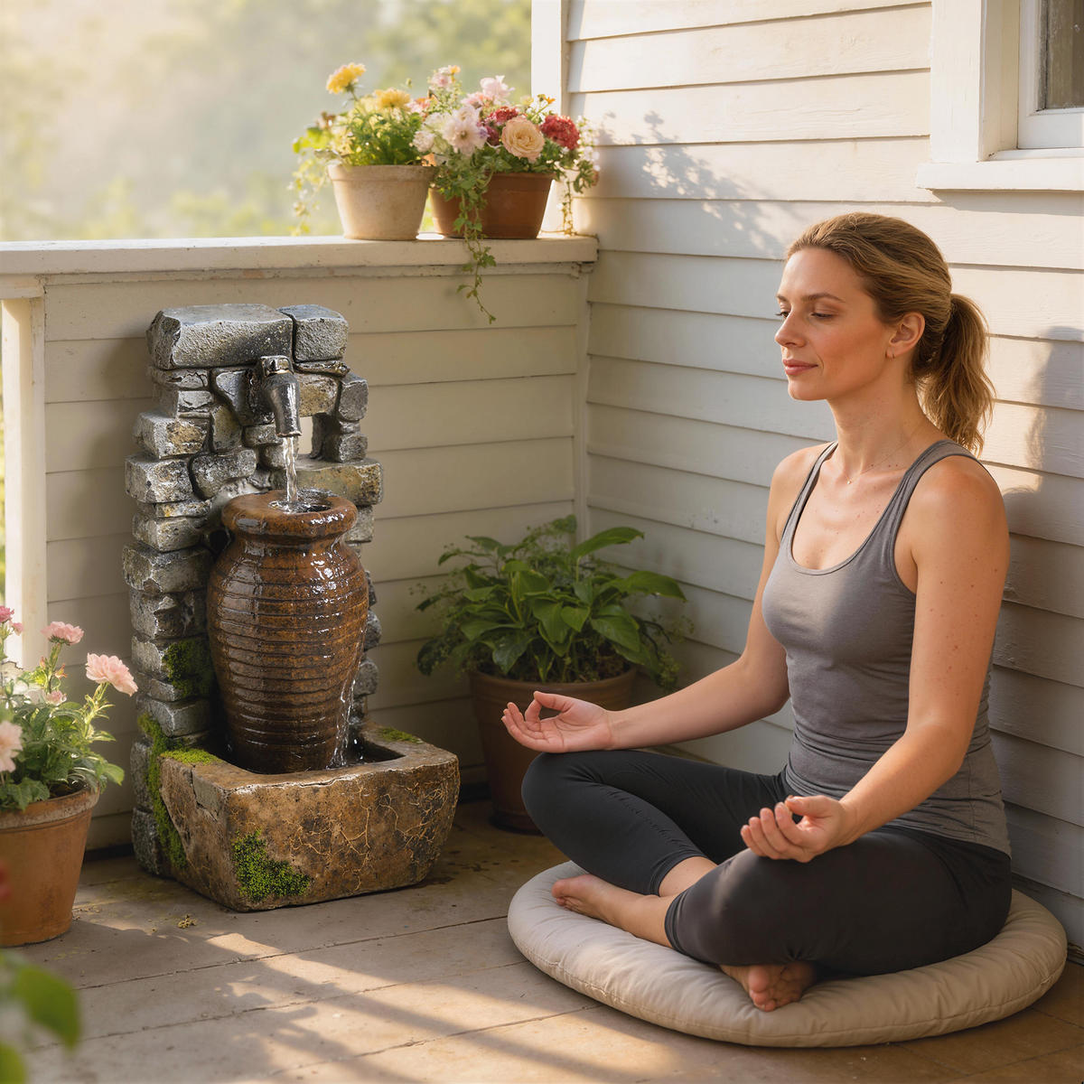GARTENBRUNNEN Harz Mehrfarbig - Multicolor, Kunststoff (26/20.5/57cm) - Outsunny