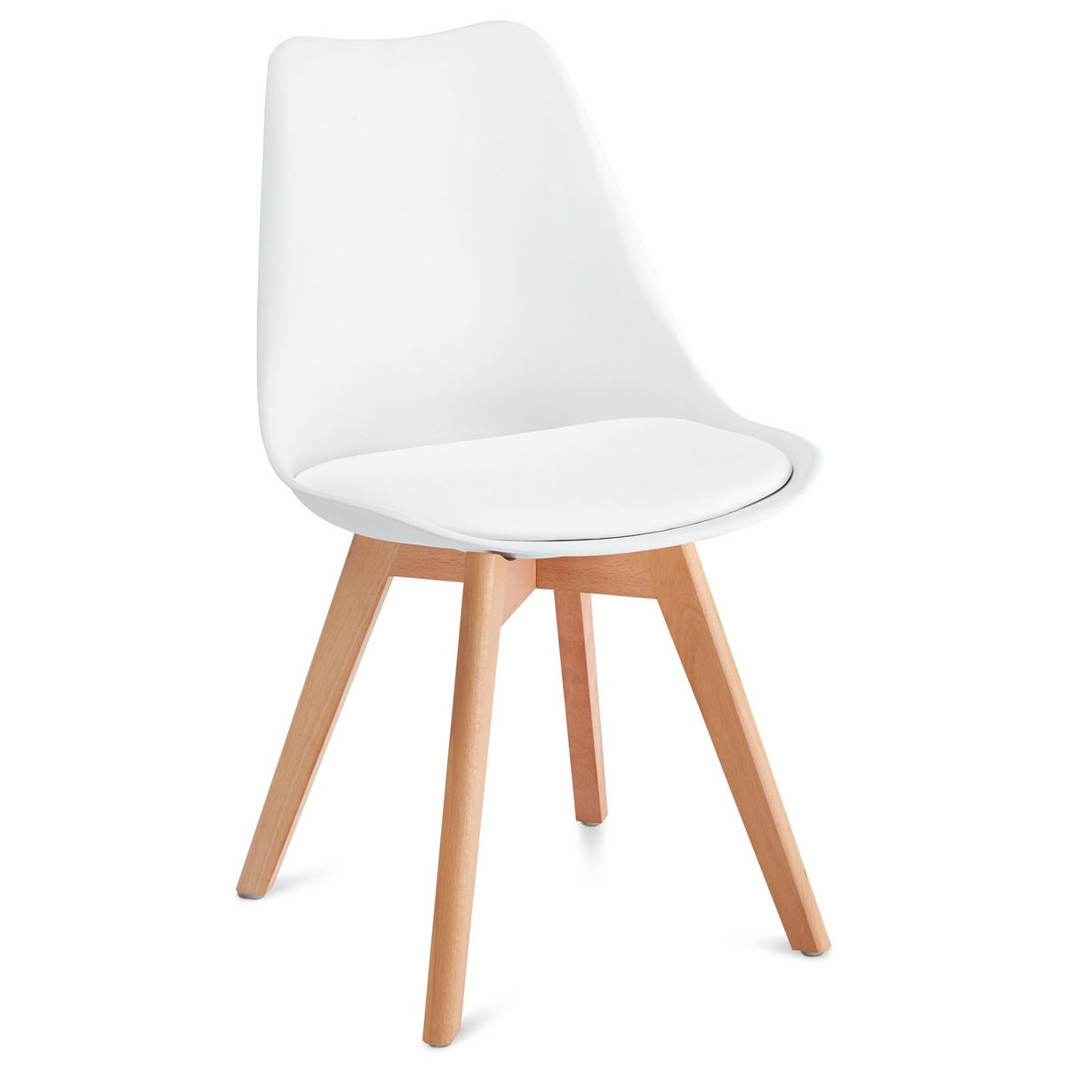 ESSZIMMERSTUHL ABBY 4ER-SET - Weiß, Holz (49/82/53cm) - IDIMEX