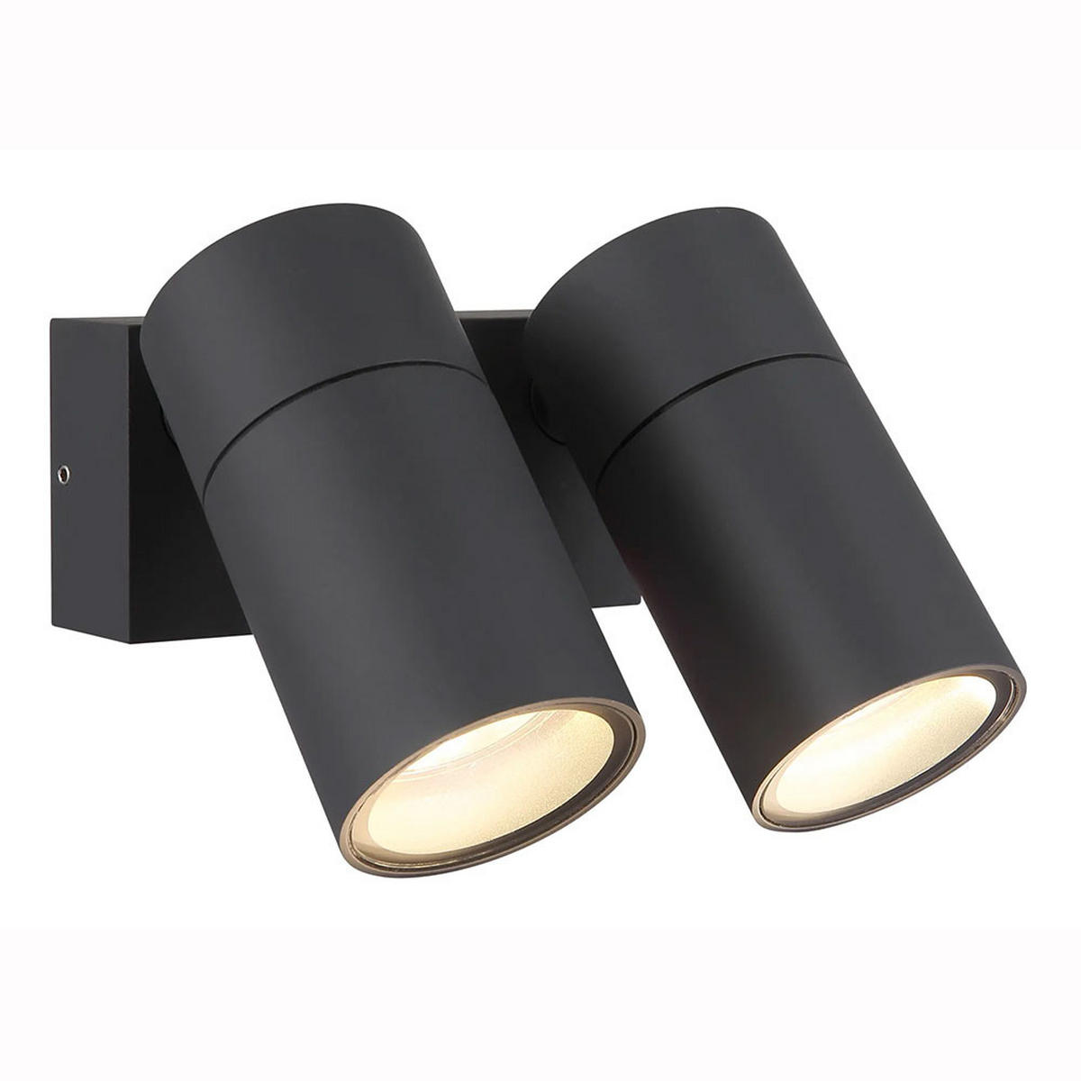 AUSSEN-WANDLEUCHTE Aluminium Schwarz 2 flammig - Schwarz, Metall (15/11.8/10.5cm) - Globo Lighting