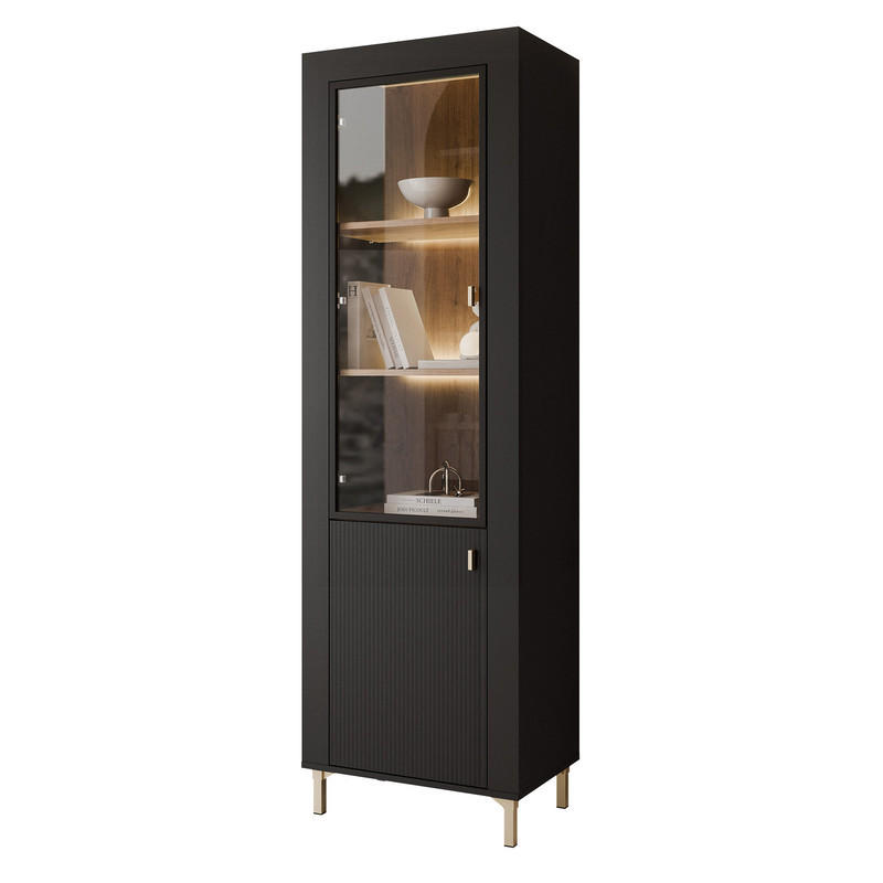 Idohome Vitrine Schwarz 60x194x40 cm